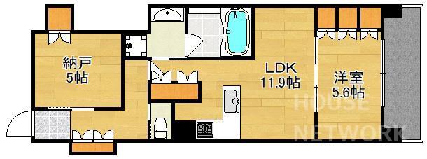 リーガル京都堀川中立売II(1SLDK/6階)の間取り写真