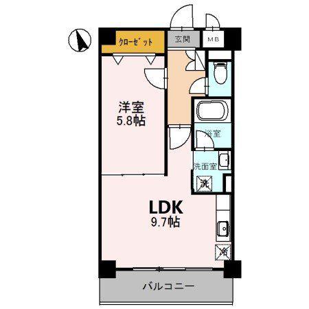 サンロード新和II(1LDK/2階)の間取り写真