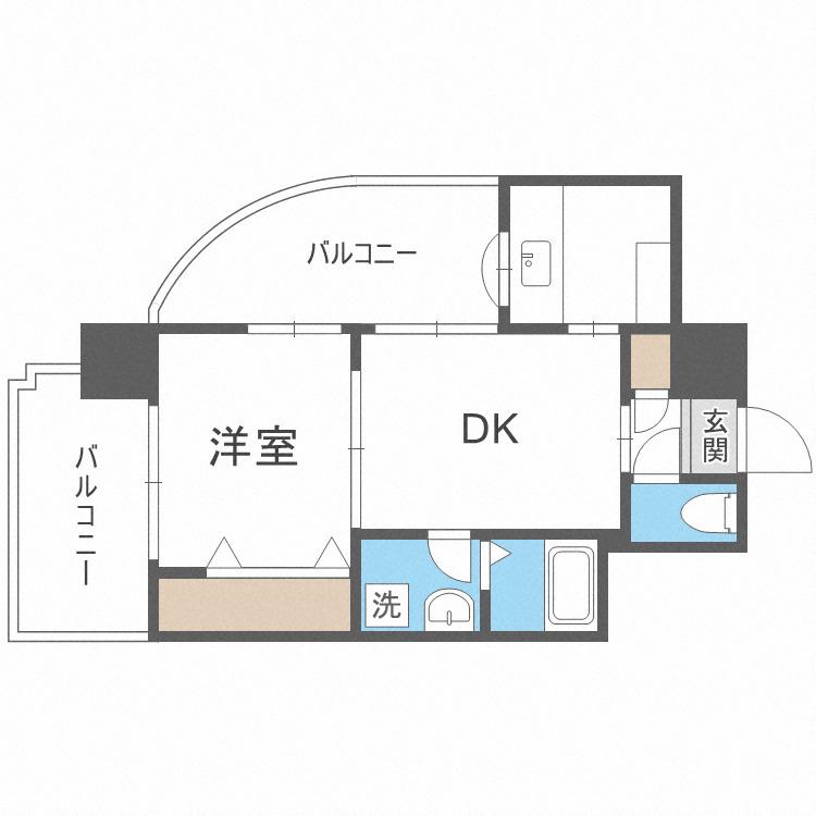 エステートモア警固本通(2K/8階)の間取り写真