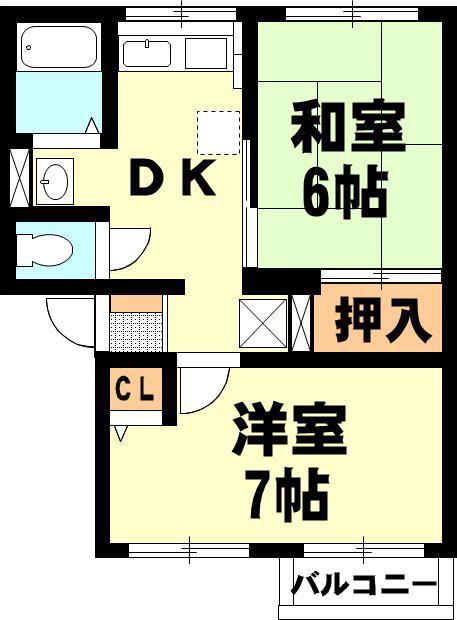 プリマベラ(2DK/2階)の間取り写真