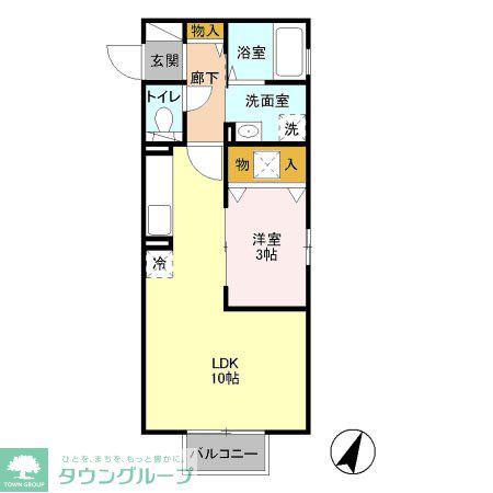 アモーレ I(1LDK/1階)の間取り写真