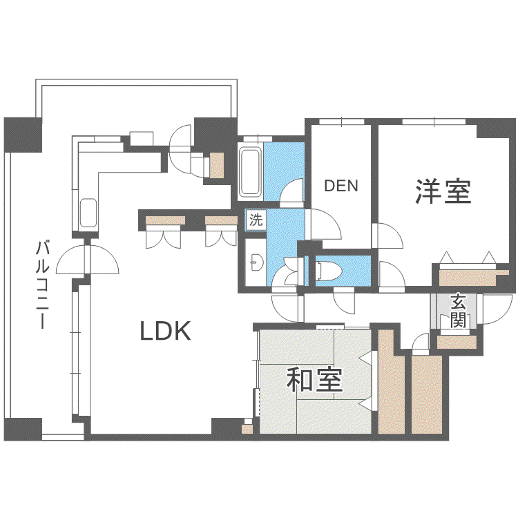 アルス近代美術館ウエスト(2SLDK/6階)の間取り写真