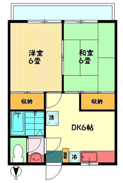 KSフラワーハイム(2DK/2階)の間取り写真