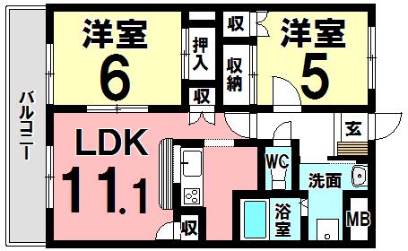 GRANDOULE M&Y(2LDK/2階)の間取り写真