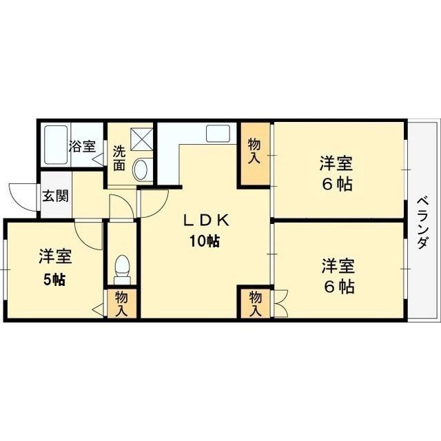 ラビスタ志紀(3LDK/3階)の間取り写真