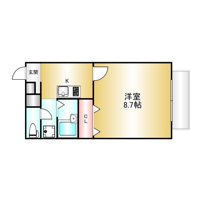 アムール三条(1K/1階)の間取り写真
