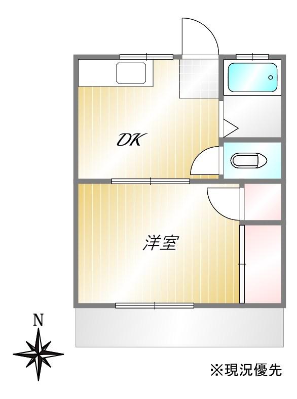 コーポやよい(1DK/1階)の間取り写真