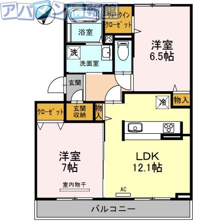 LUCE(2LDK/3階)の間取り写真