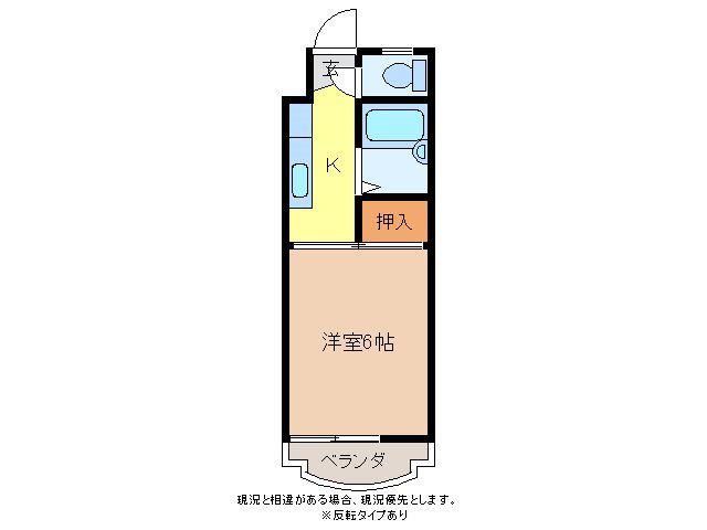 ドムス・ミワ東館(1K/1階)の間取り写真