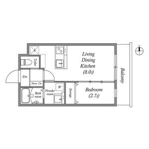 ST・RESIDENCE南津の辺(1LDK/4階)の間取り写真