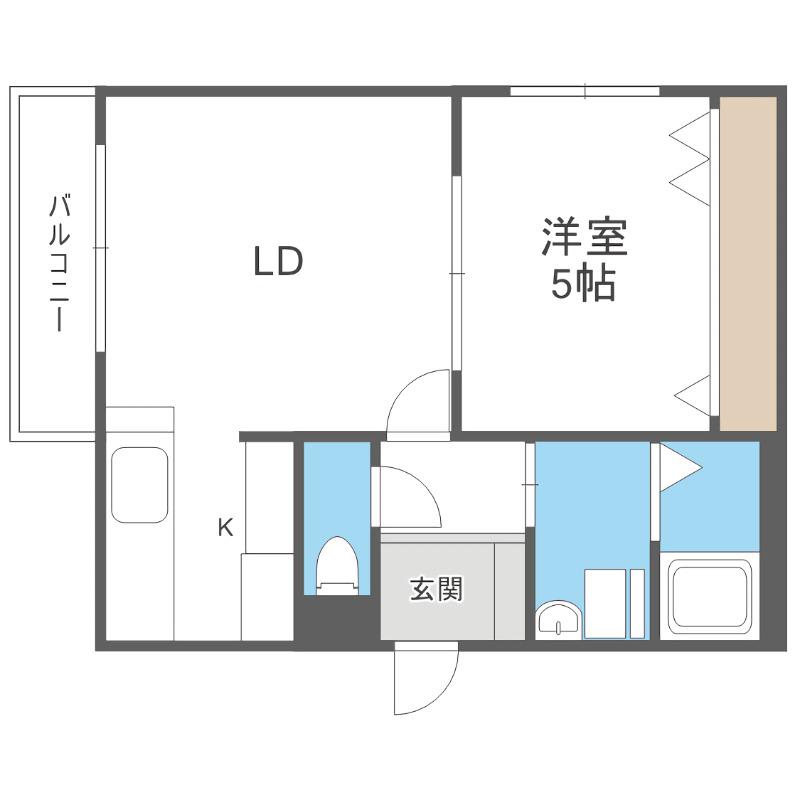 ルーナ南郷(1LDK/4階)の間取り写真