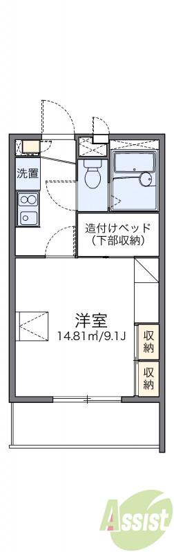 レオパレス多田4(1K/3階)の間取り写真