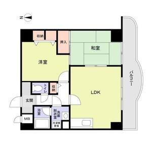 フローリッシュ北田(2LDK/7階)の間取り写真