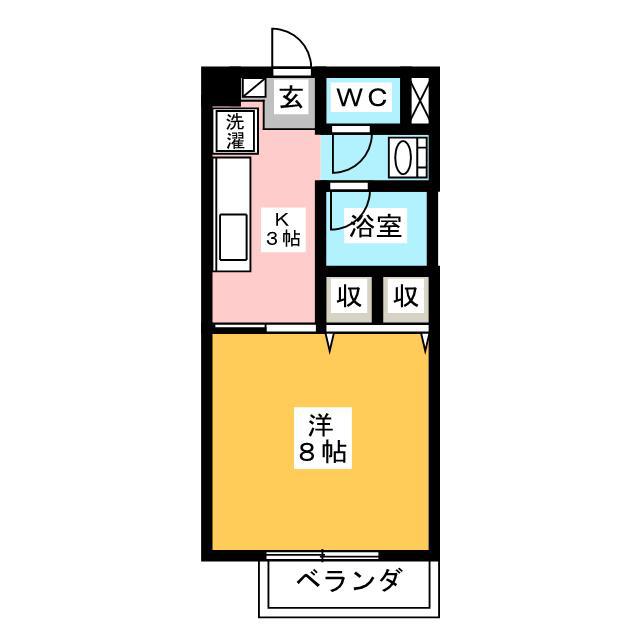 レスパス・ド・ルポII(1K/2階)の間取り写真