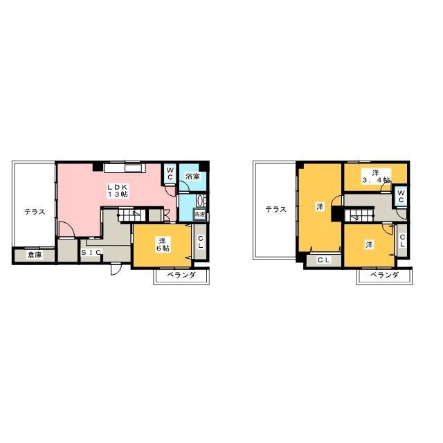 テラス早稲田(3SLDK/2階)の間取り写真