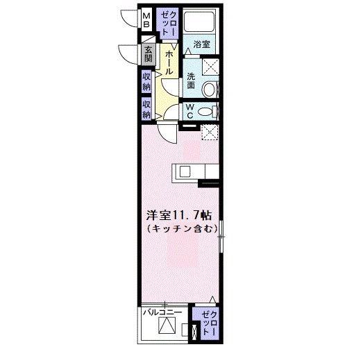 フォルツァート(ワンルーム/2階)の間取り写真