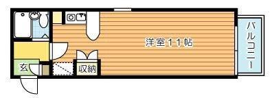 メゾンド片野(ワンルーム/1階)の間取り写真
