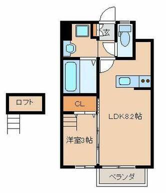 FARPLACE小倉西B棟(1LDK/1階)の間取り写真