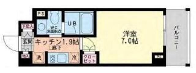 エスティメゾン哲学堂(1K/6階)の間取り写真