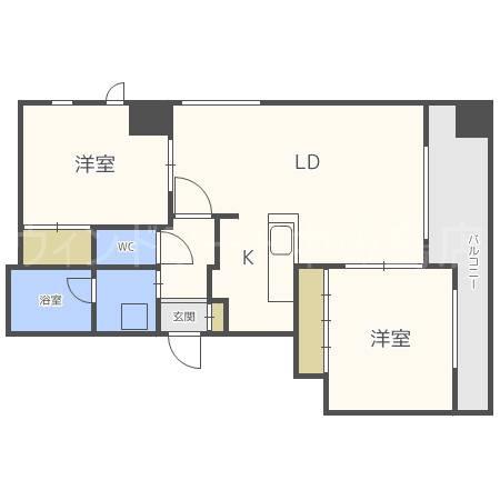Gセニー学園の杜(2LDK/7階)の間取り写真