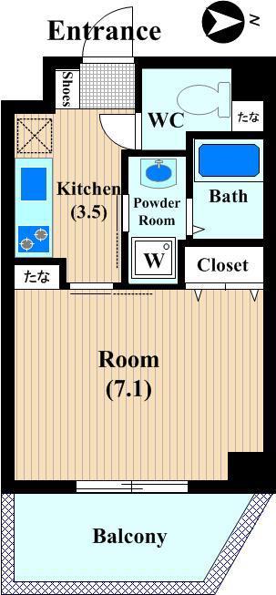 ヴェル エスト(1K/4階)の間取り写真