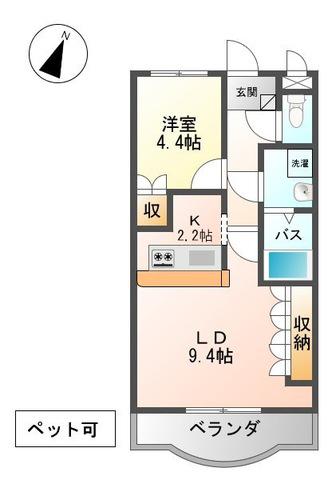 ベル・クオレ(1LDK/3階)の間取り写真