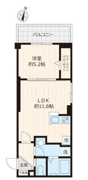 GARAGIAガレージア (1LDK/4階)の間取り写真