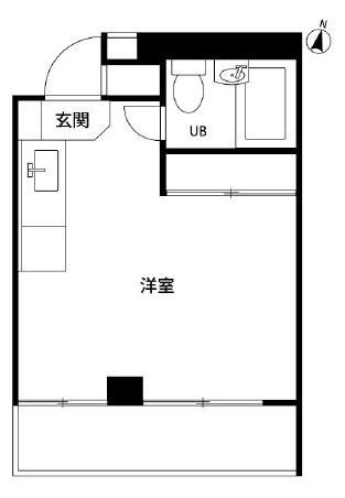 T・Iビル(ワンルーム/1階)の間取り写真
