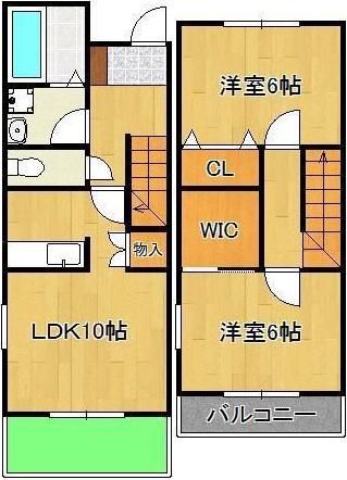 プランドール馬場山(2LDK/1階)の間取り写真