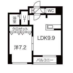 エクセレント弐番館(1LDK/6階)の間取り写真
