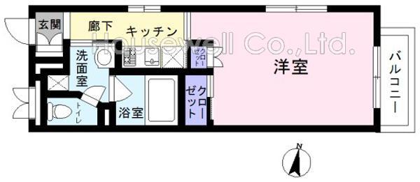 アバンティア(1K/1階)の間取り写真