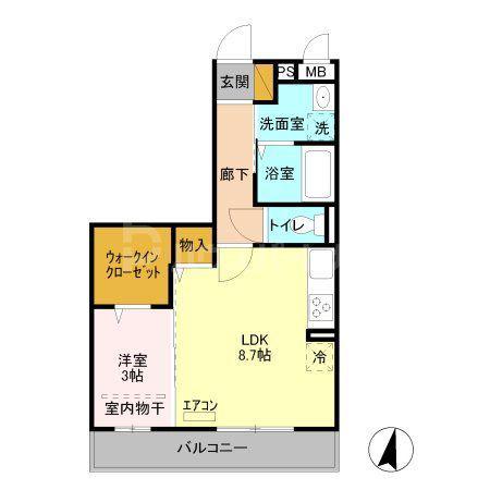五反田ガーデン(1LDK/2階)の間取り写真