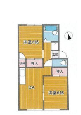 セジュール守恒C棟(2DK/1階)の間取り写真