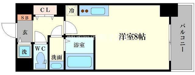 エスライズ難波イースト(ワンルーム/3階)の間取り写真