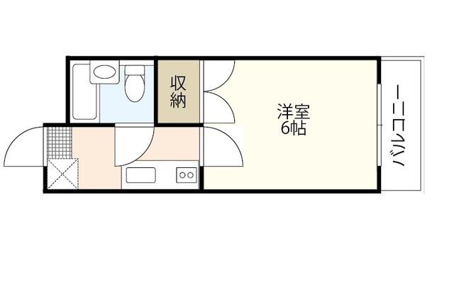 サンライズ楽々園(1K/3階)の間取り写真