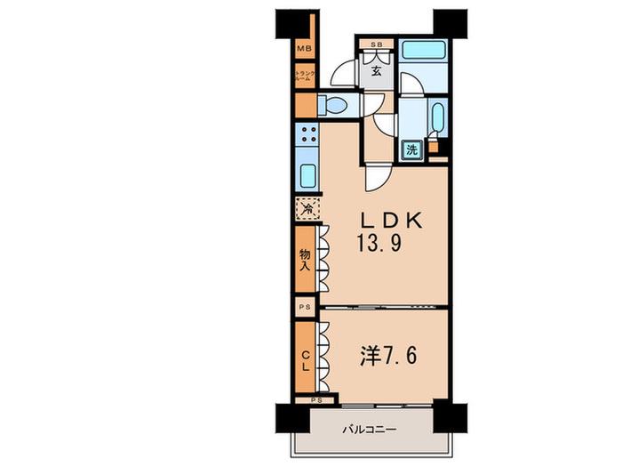 BRILLIA IST 三軒茶屋 ブラッサムテラス(1LDK/2階)の間取り写真