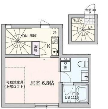 ANNEX・SHIN-EKODA(1K/2階)の間取り写真