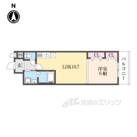 ハルミール忍ケ丘(1LDK/3階)の間取り写真