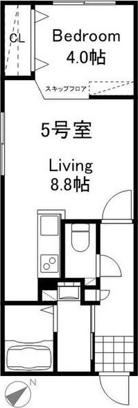 BELISTA南郷7丁目 (1LDK/5階)の間取り写真