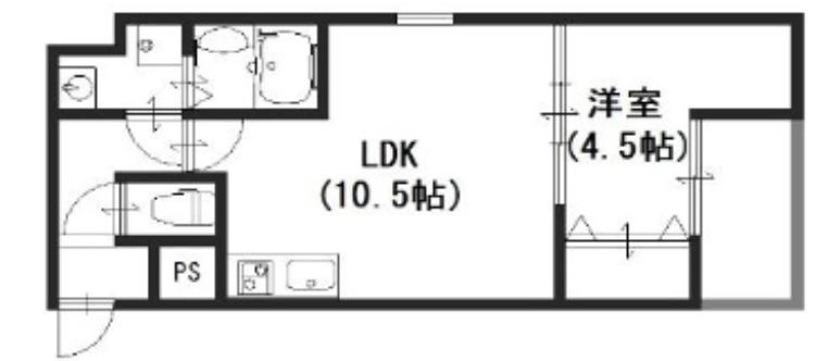 ラージヒル服部天神(1LDK/3階)の間取り写真