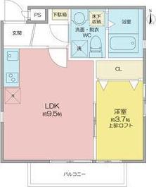 LAVIEENROSE(1LDK/2階)の間取り写真