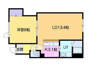 ウエルスヒルズ(1LDK/2階)の間取り写真