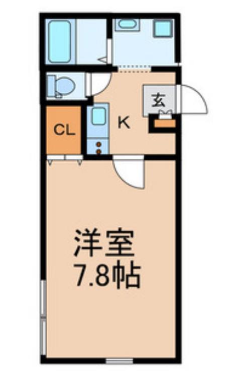 シモンズII(1K/1階)の間取り写真