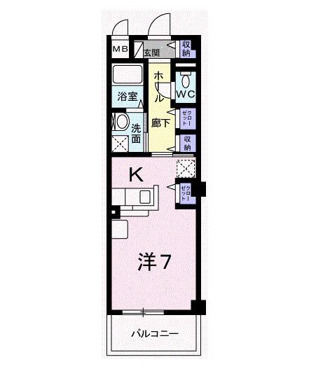 サニーキャンプ・東雲II(ワンルーム/1階)の間取り写真