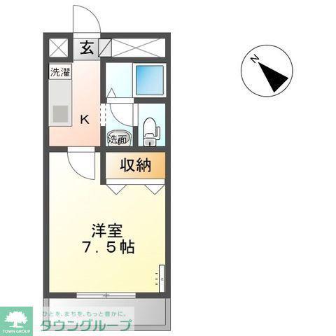 ピアリープレイス(1K/2階)の間取り写真