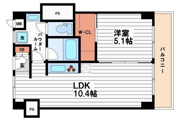 高津ハイツ(1LDK/9階)の間取り写真