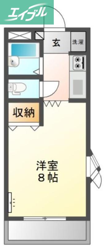 メゾンひまわり(1K/2階)の間取り写真