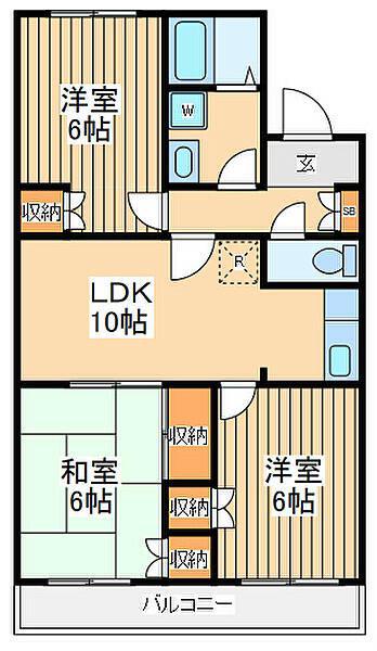 コグスワース南玉川学園(3LDK/1階)の間取り写真