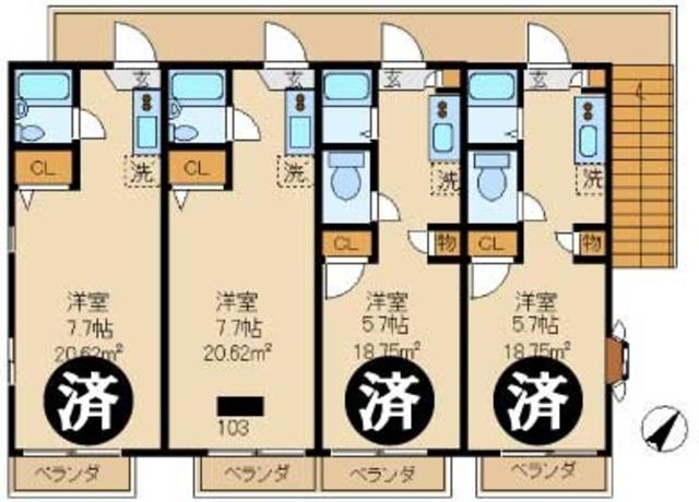 メゾンA(ワンルーム/1階)の間取り写真