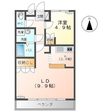 BRILLIANT JADE(1LDK/1階)の間取り写真